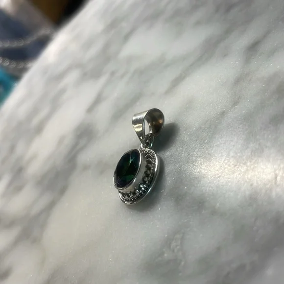 Mystic topaz 925 sterling silver pendant - Picture 3 of 6